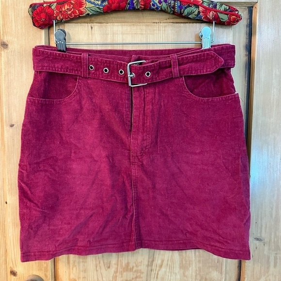 Women’s Raspberry Corduroy Mini Skirt. Bought in England - US Size 6 - Picture 1 of 10